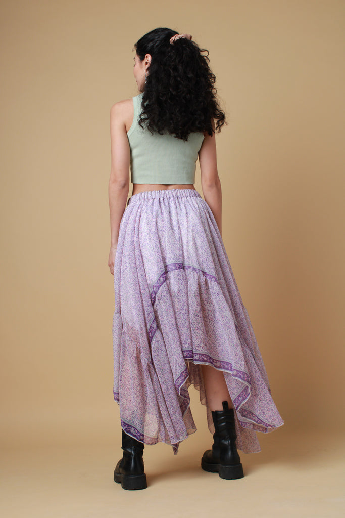 Lilac Saree Maxi Skirt