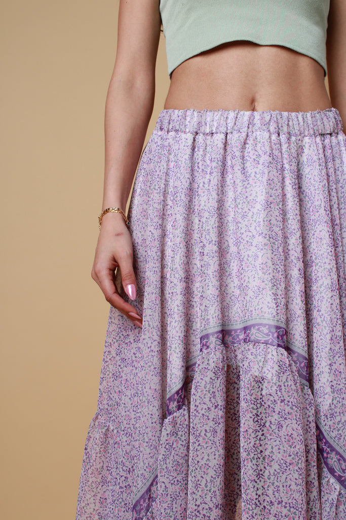 Lilac Saree Maxi Skirt