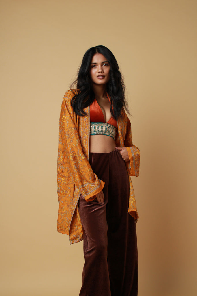 Rust Silk Style Kimono