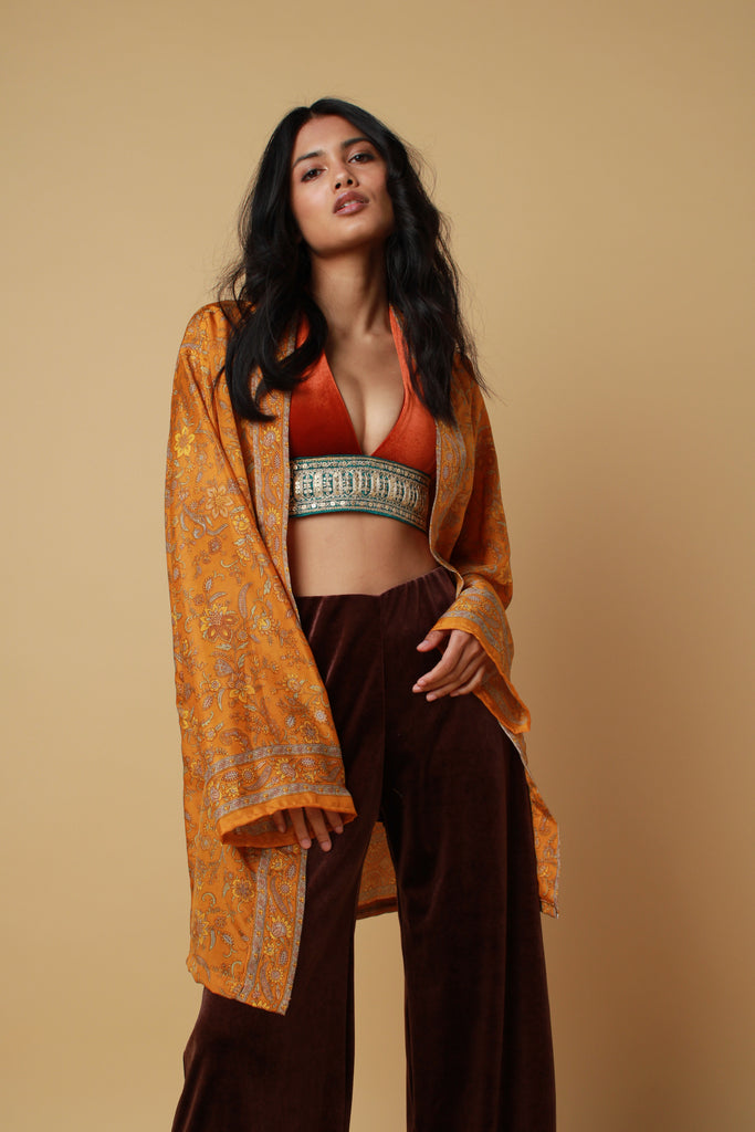 Rust Silk Style Kimono