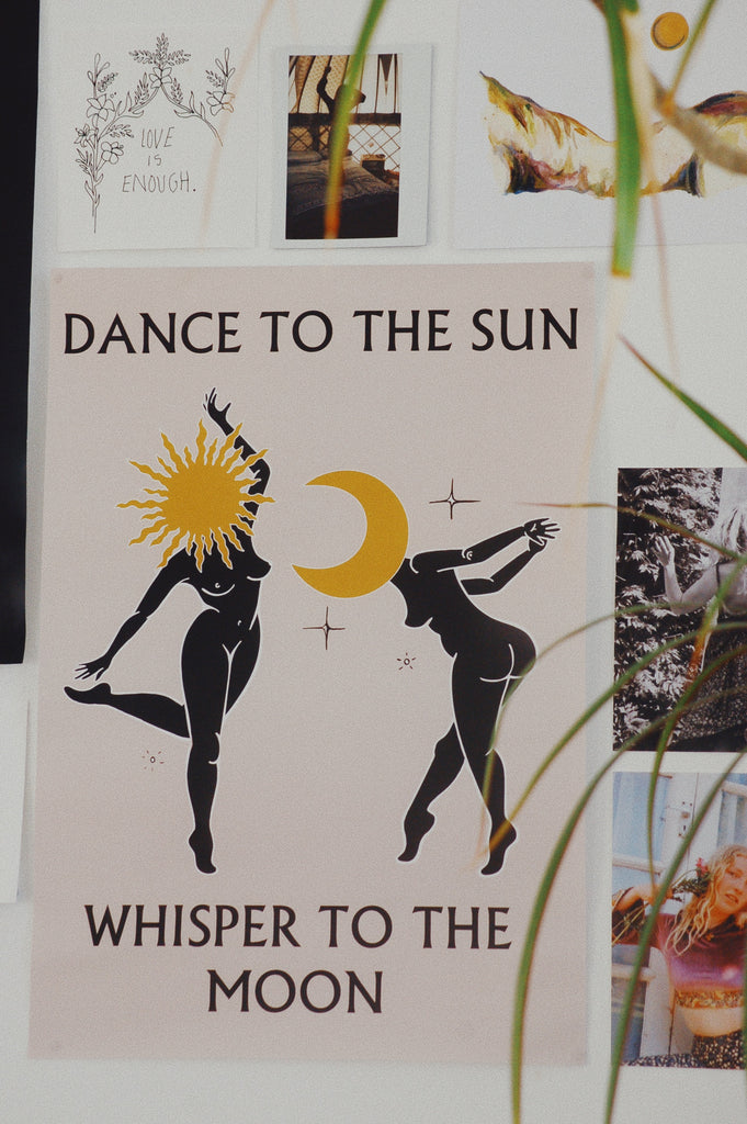 Dance to the Sun Whisper to the Moon Poster