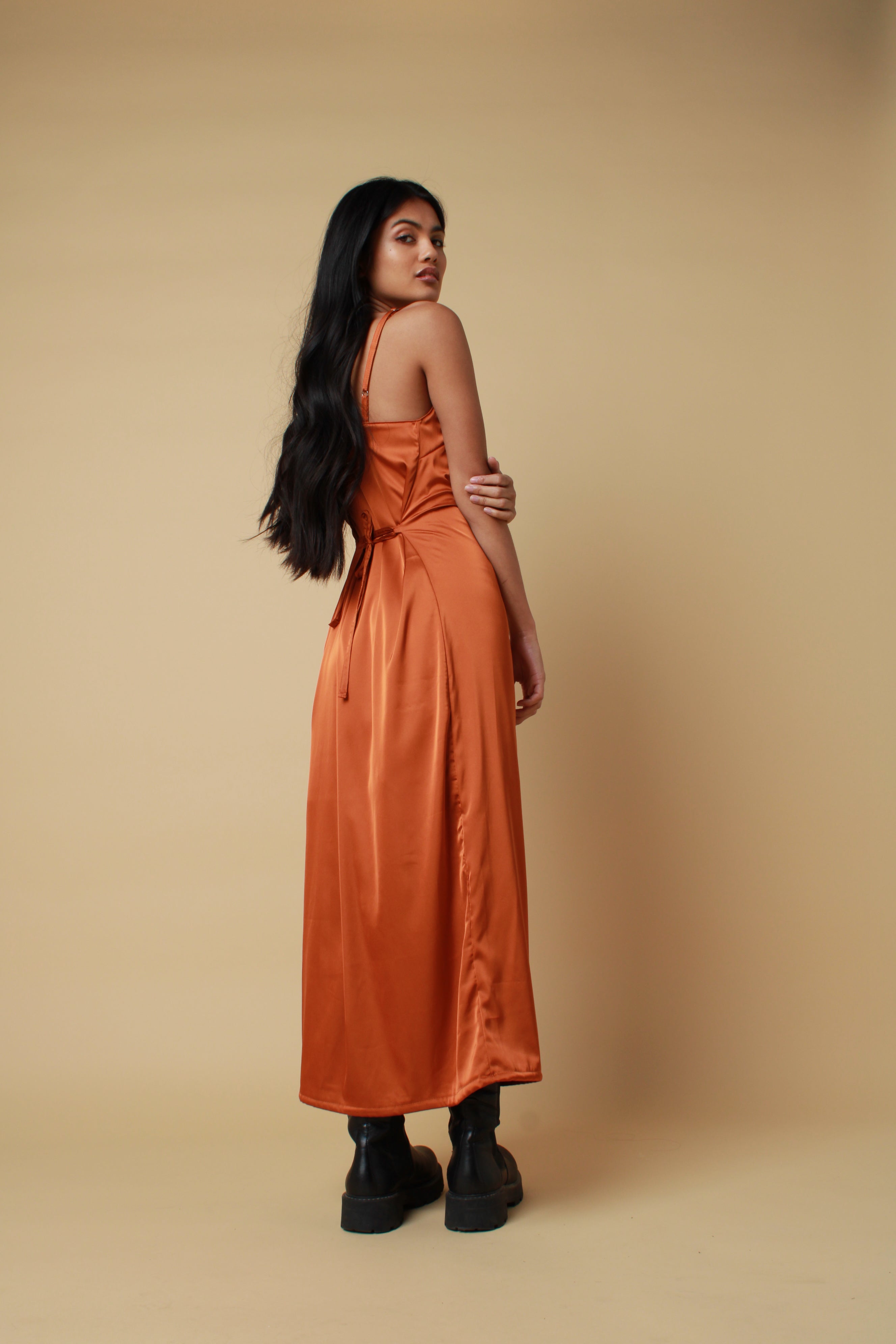 Rust Slip Dress SoleilStore1